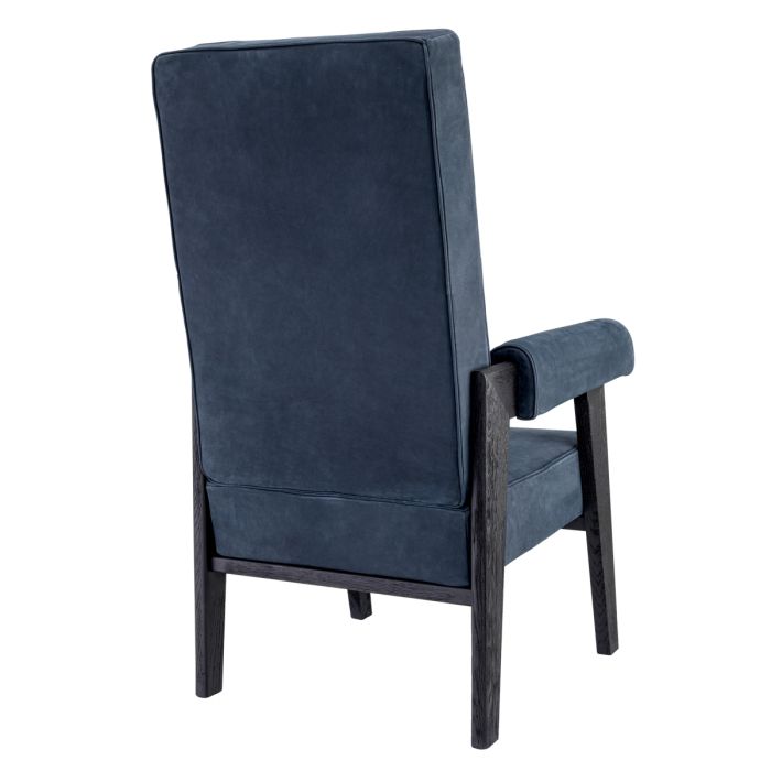 Fauteuil haut en nubuck bleu | Eichholtz Felippe