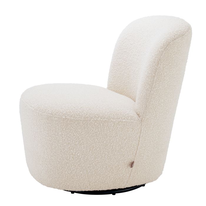 Fauteuil pivotant bouclé crème | Eichholtz Doria