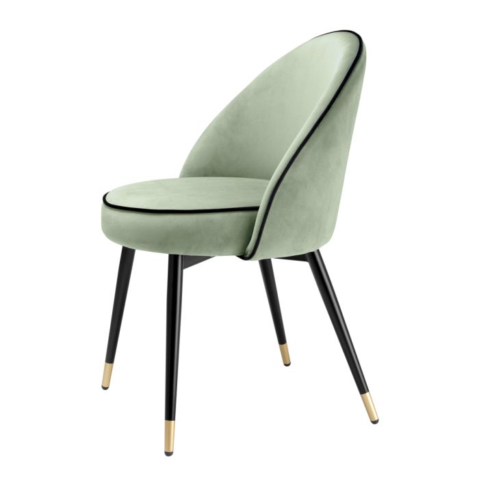 Chaise de salle à manger en velours vert (lot de 2) | Eichholtz Cooper