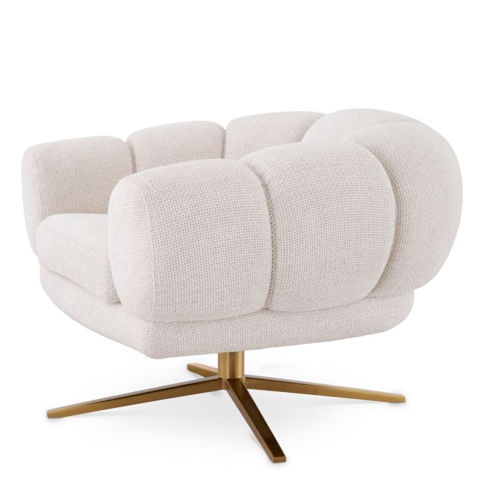 Fauteuil pivotant en tissu blanc cassé | Eichholtz Sunset