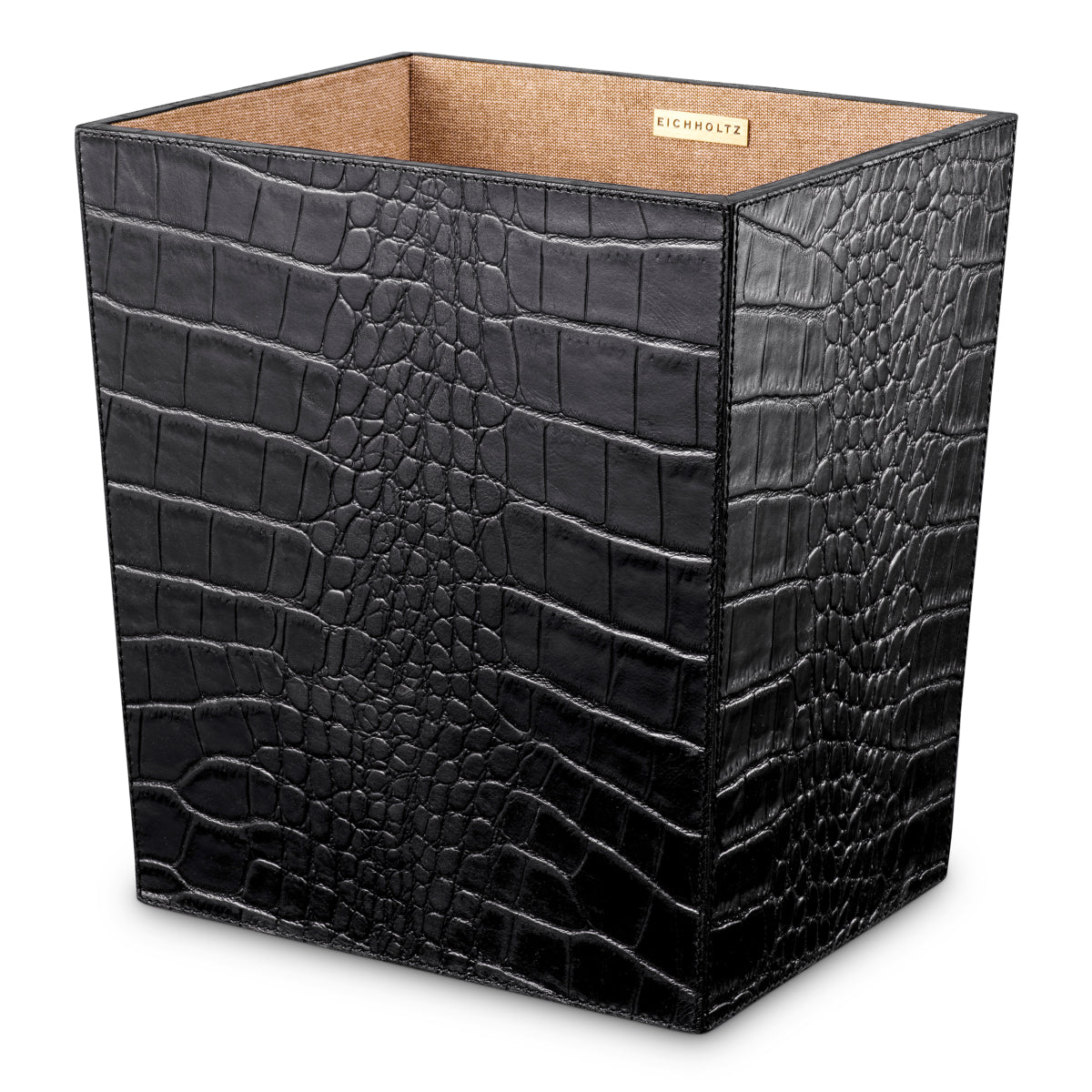 Ensemble de bureau en cuir noir gaufré crocodile | Eichholtz Scaleo - vue d'ambiance | REMO-HOME