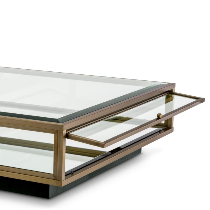 Table basse dorée en verre transparent | Eichholtz Ryan