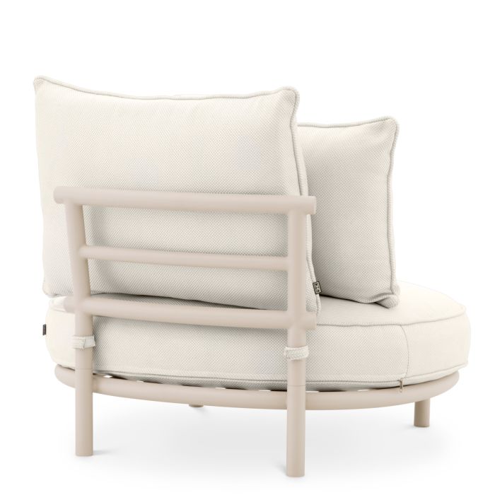 Fauteuil d'extérieur rond en métal sable | Eichholtz Laguno