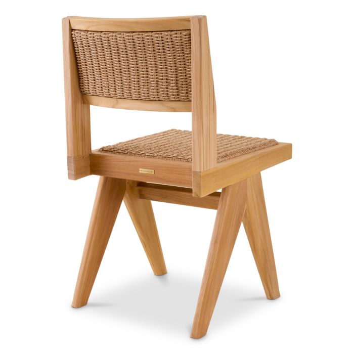 Chaise extérieure avec teck et cordage marron | Eichholtz Niclas