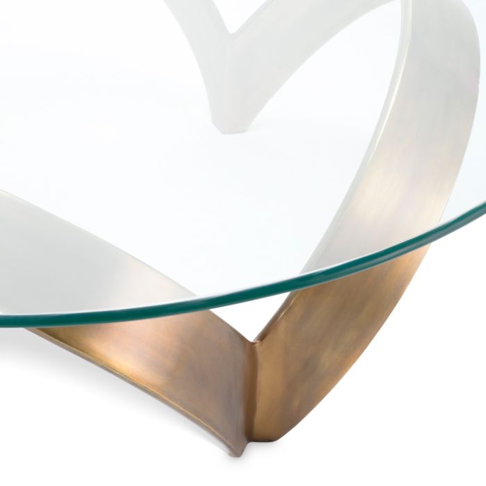 Table basse dorée en verre transparent | Eichholtz Soquel