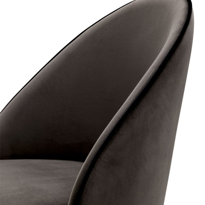 Chaise de salle à manger en velours gris foncé (lot de 2) | Eichholtz Cooper