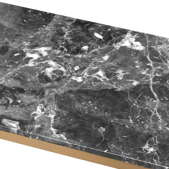 Table basse dorée en marbre gris | Eichholtz Criss Cross