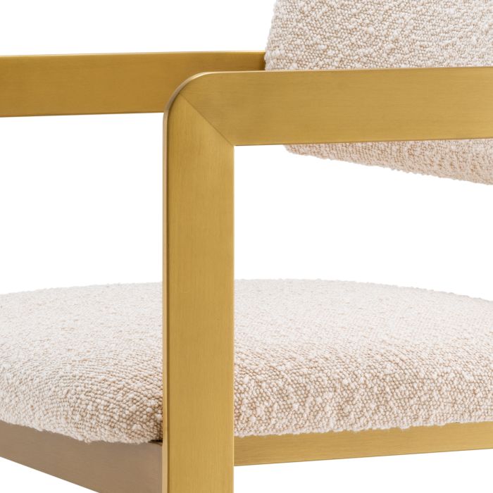 Chaise de comptoir bouclé crème | Eichholtz Donato