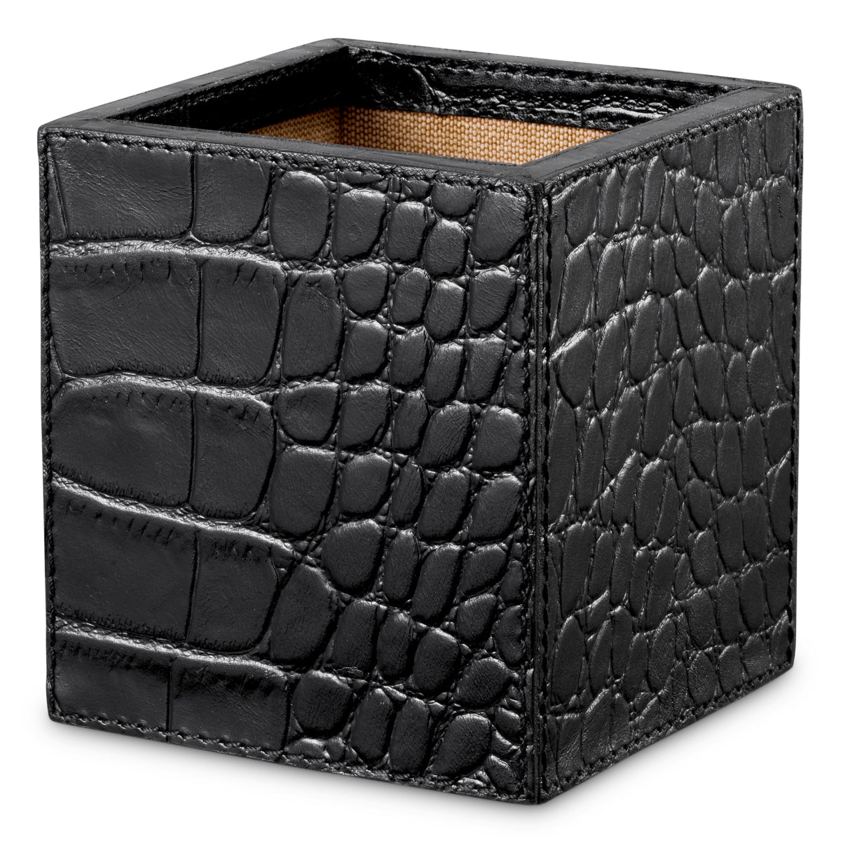 Ensemble de bureau en cuir noir gaufré crocodile | Eichholtz Scaleo - vue d'ambiance | REMO-HOME