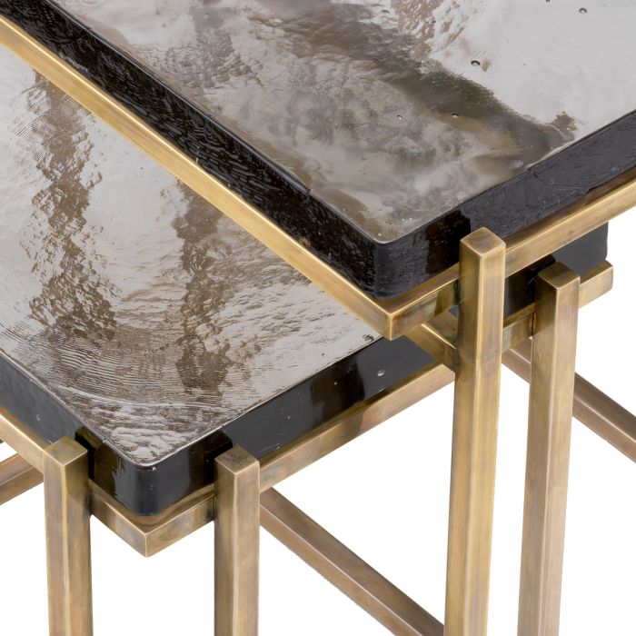 Table d'appoint dorée en verre soufflé (lot de 2) | Eichholtz Niemeyer
