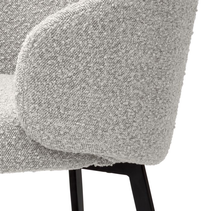 Chaise de salle à manger avec accoudoirs bouclé gris (lot de 2) | Eichholtz Lloyd