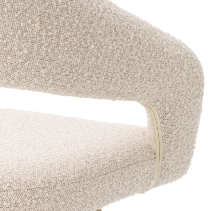 Chaise de salle à manger bouclé crème | Eichholtz Bravo