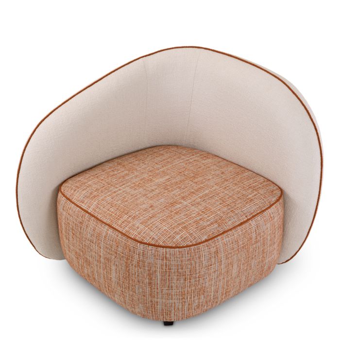 Fauteuil en tissu blanc et orange | Eichholtz San Marino G