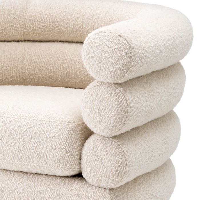 Fauteuil pivotant bouclé crème | Eichholtz Maguire