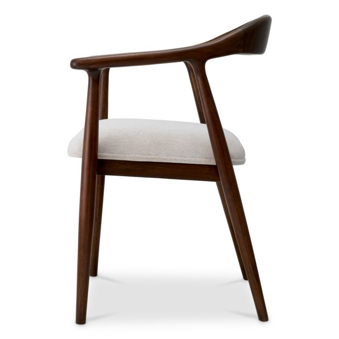 Chaise de salle à manger marron en tissu crème | Eichholtz Beale