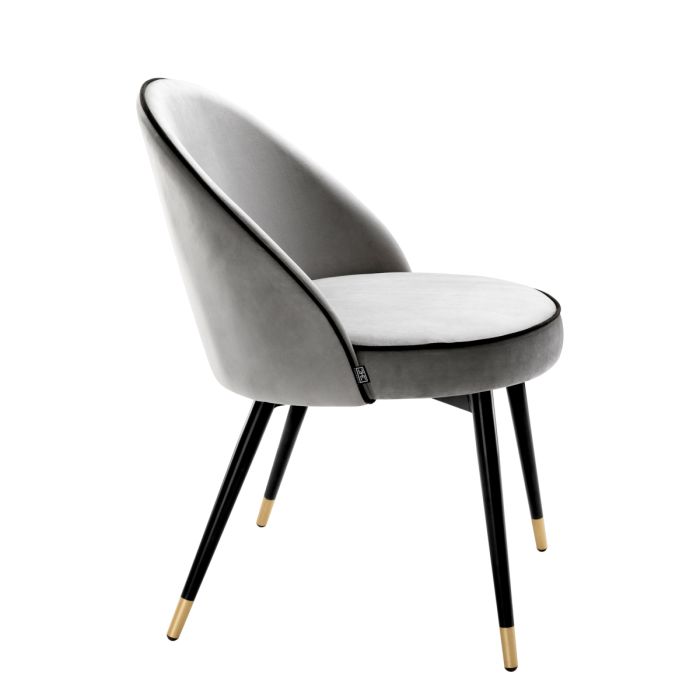 Chaise de salle à manger en velours gris clair (lot de 2) | Eichholtz Cooper