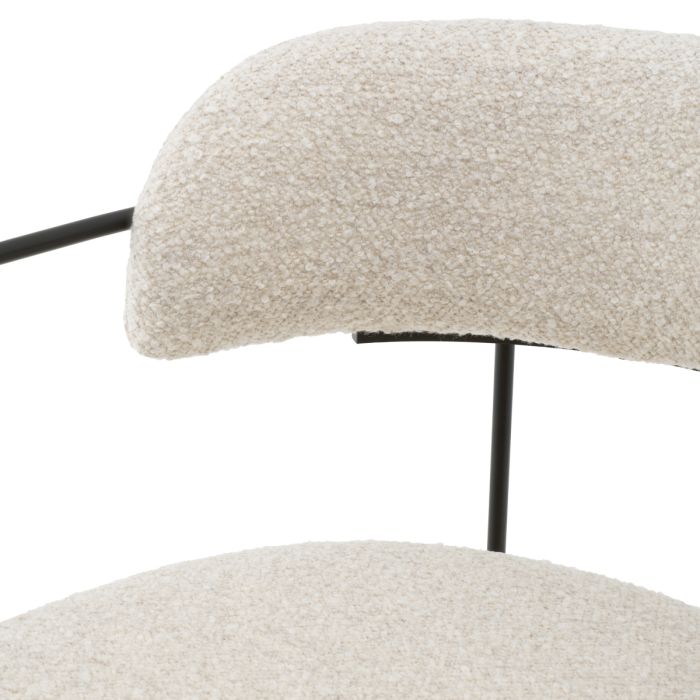 Chaise de salle à manger bouclé blanc | Eichholtz Giuseppe