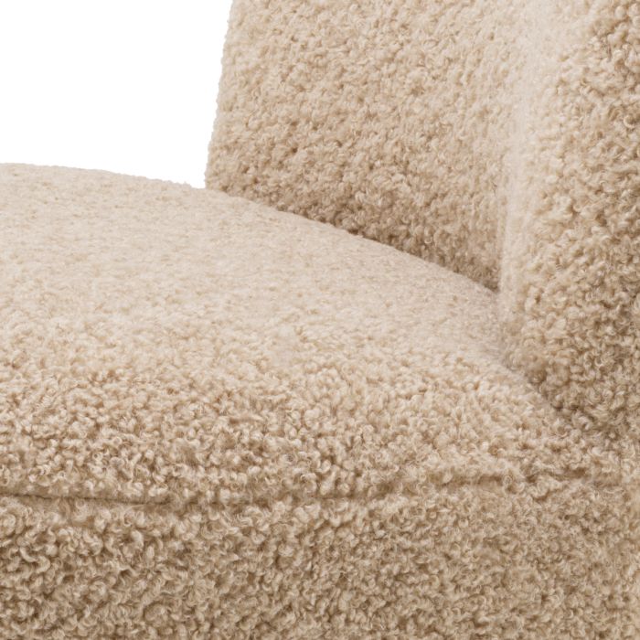 Fauteuil pivotant molletonné sable | Eichholtz Doria