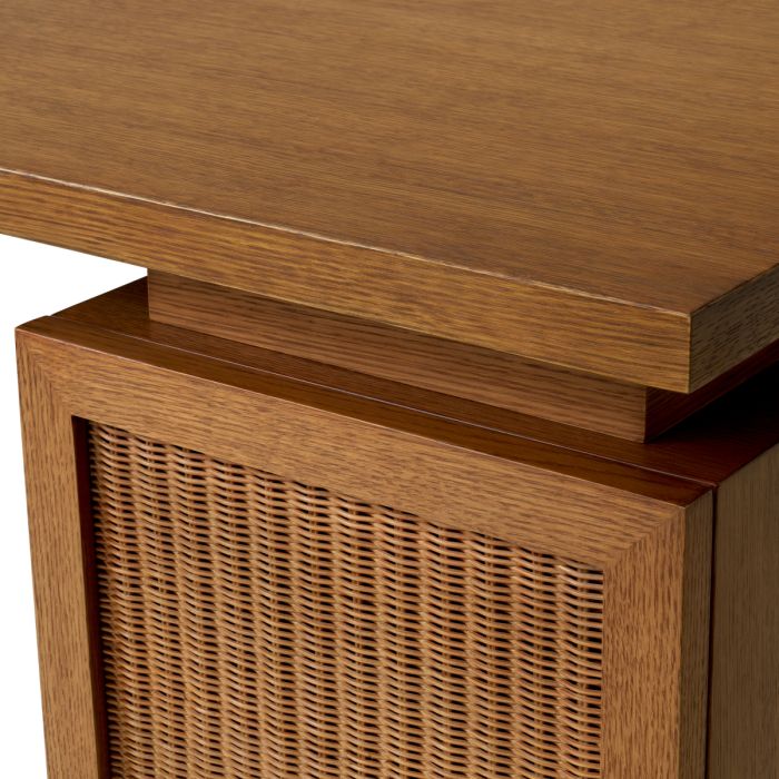 Bureau en chêne marron et rotin | Eichholtz Borchard