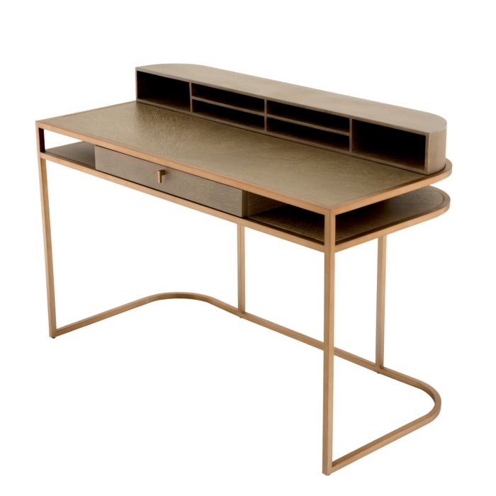 Bureau en chêne blanchi et laiton brossé | Eichholtz Highland
