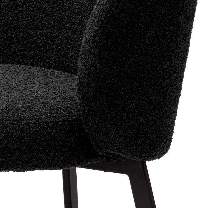Chaise de salle à manger bouclé noir (lot de 2) | Eichholtz Lloyd