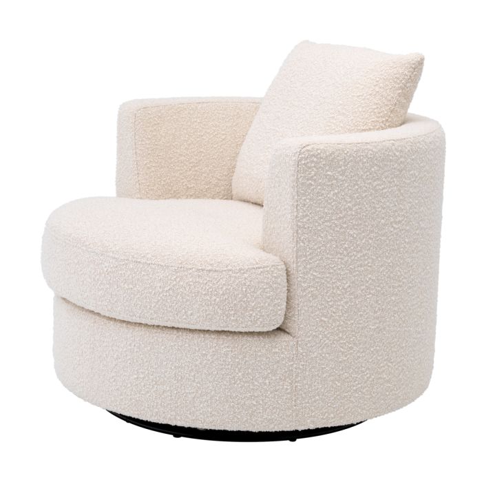 Fauteuil pivotant bouclé crème | Eichholtz Felix