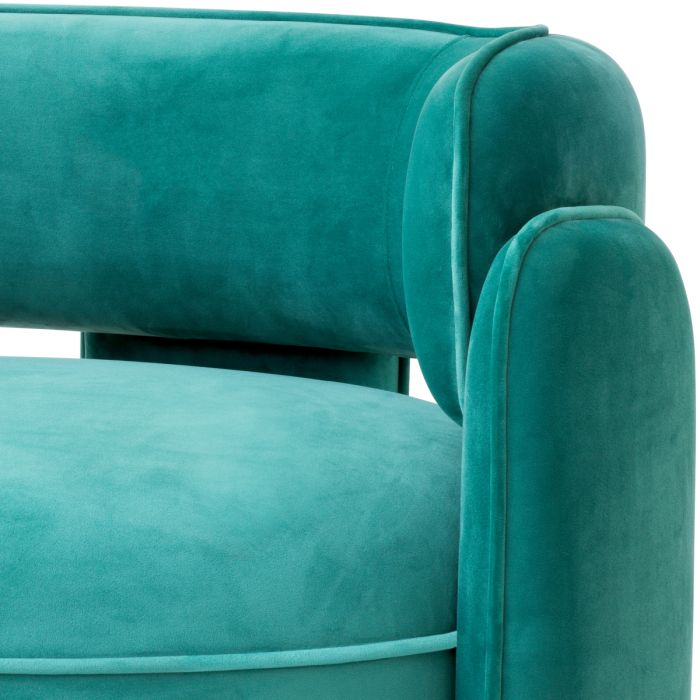 Fauteuil en velours turquoise | Eichholtz Chaplin