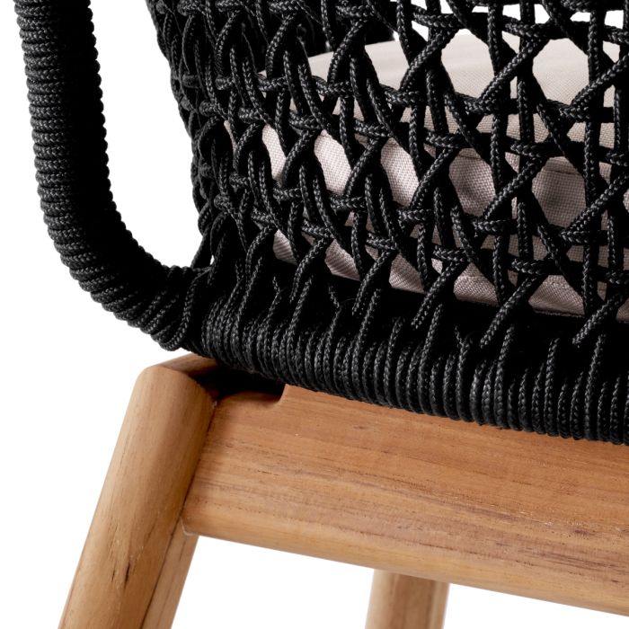 Chaise extérieure en cordage noir | Eichholtz Trinity
