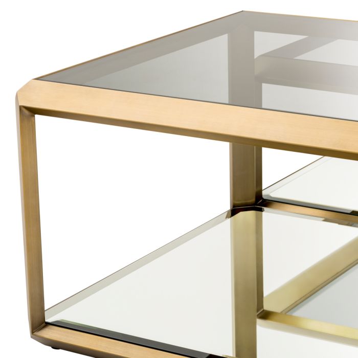 Table basse en laiton brossé et verre fumé (lot de 4) | Eichholtz Callum