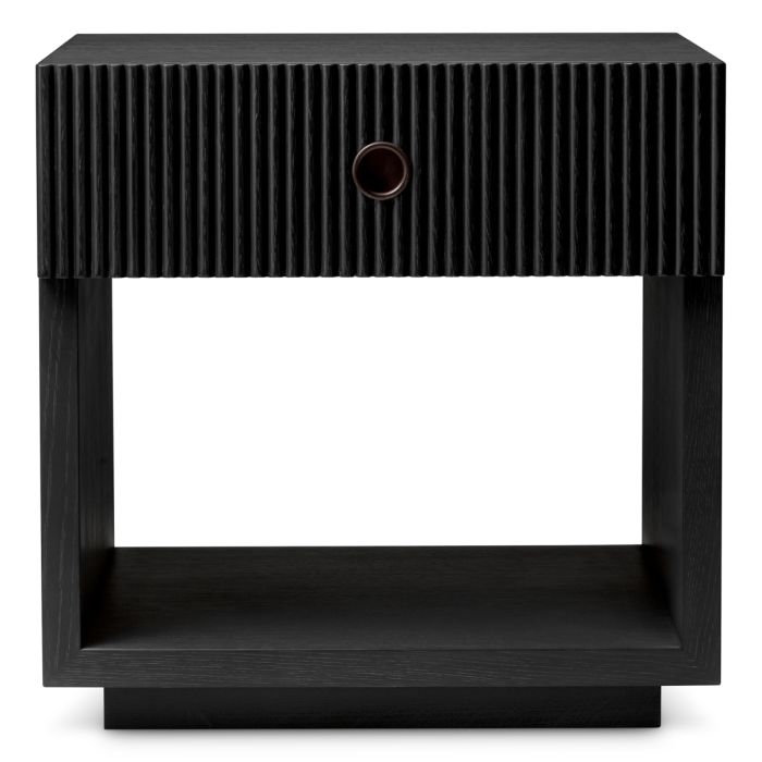 Table de chevet en chêne gris anthracite | Eichholtz Dimitrios