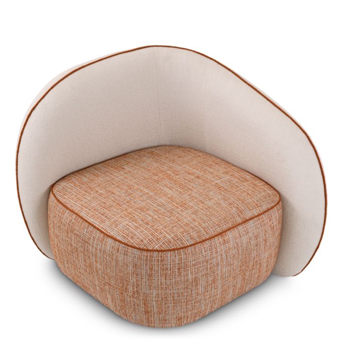 Fauteuil en tissu blanc et orange | Eichholtz San Marino D