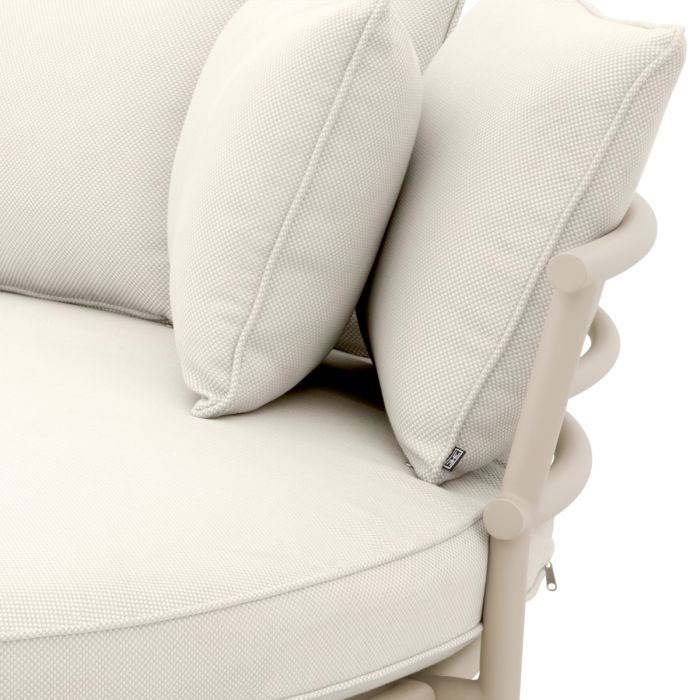 Canapé d'extérieur rond 2 places en métal sable | Eichholtz Laguno