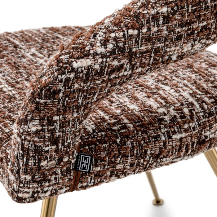 Chaise de salle à manger bouclé rouge | Eichholtz Bravo