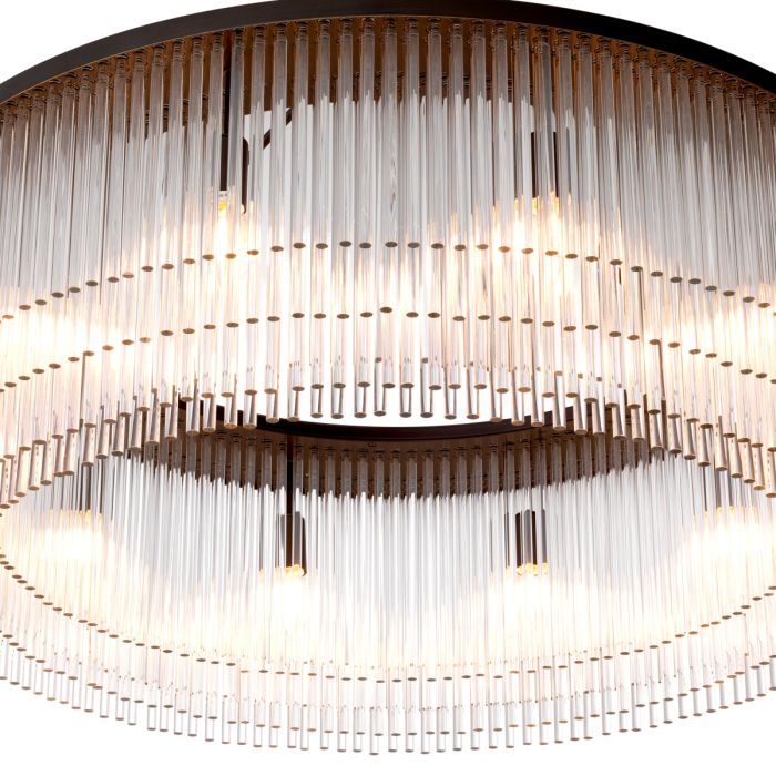 Lustre en bronze et en verre transparent | Eichholtz Hector L