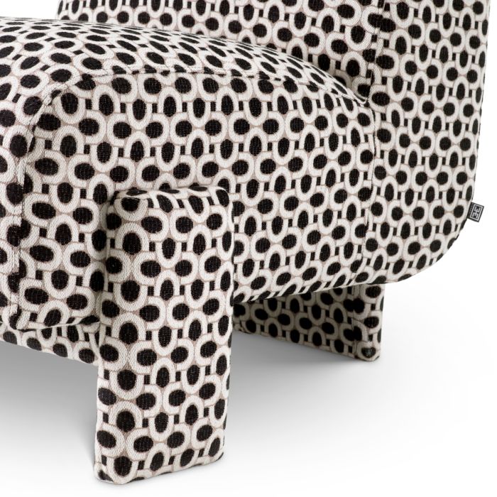 Fauteuil en tissu noir et blanc | Eichholtz Rockdale
