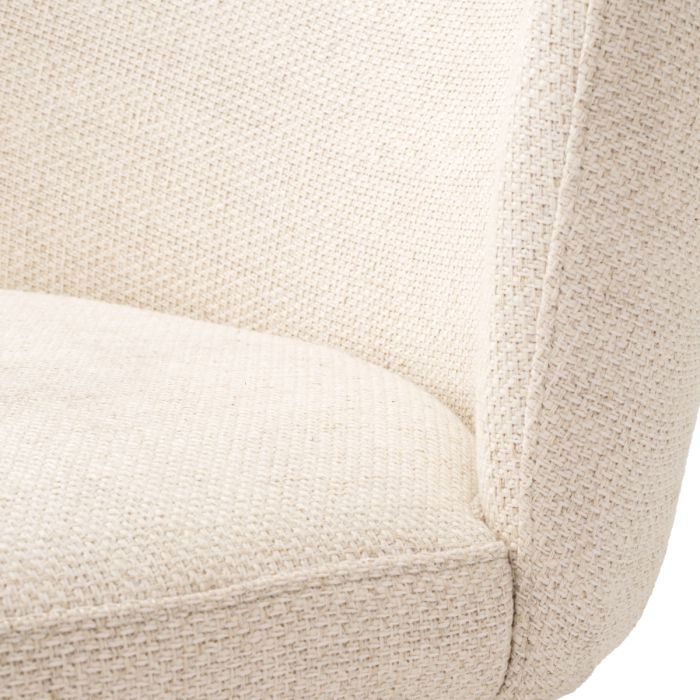 Chaise de salle à manger en tissu blanc écru | Eichholtz Halard