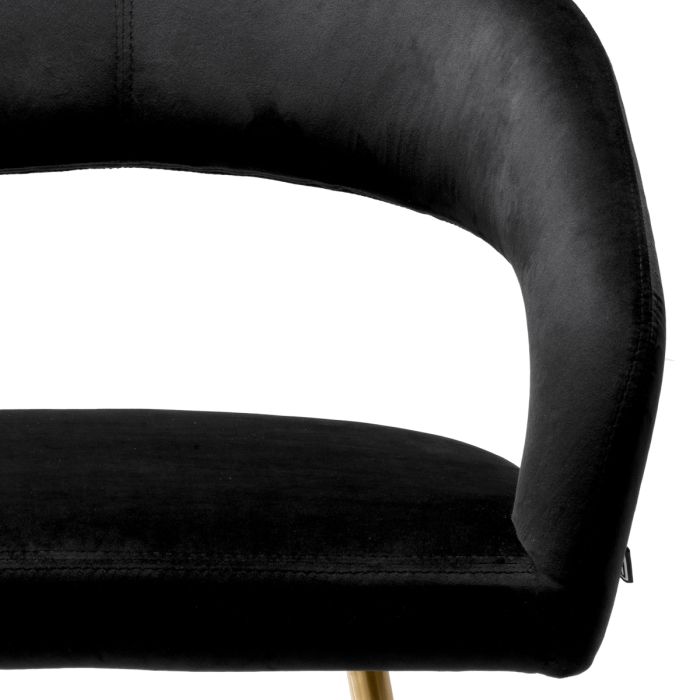 Chaise de salle à manger en velours noir | Eichholtz Bravo