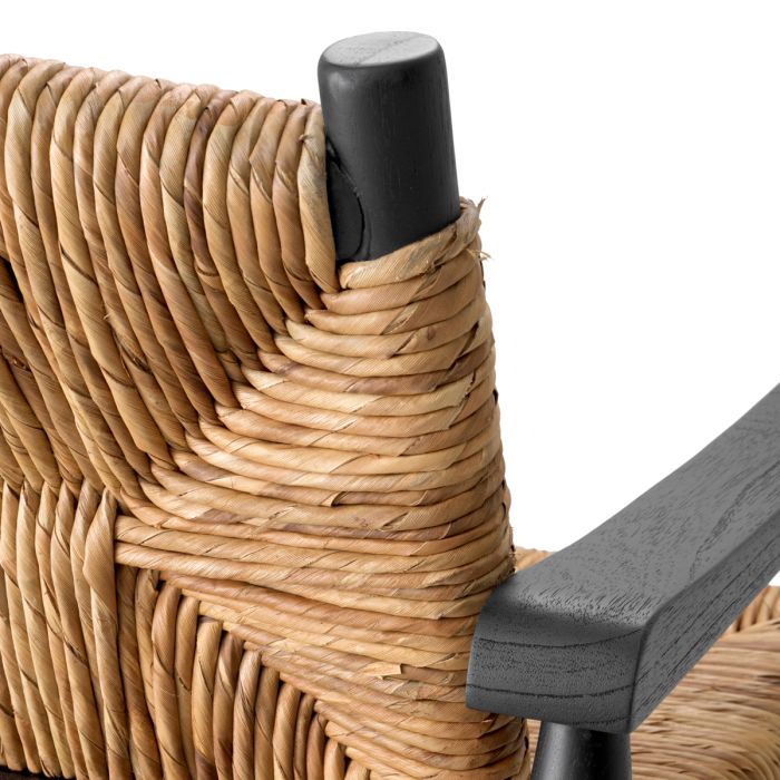 Fauteuil noir en jonc de mer | Eichholtz Elliott