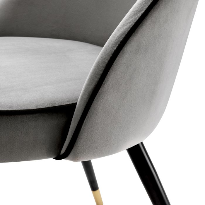 Chaise de salle à manger en velours gris clair (lot de 2) | Eichholtz Cooper