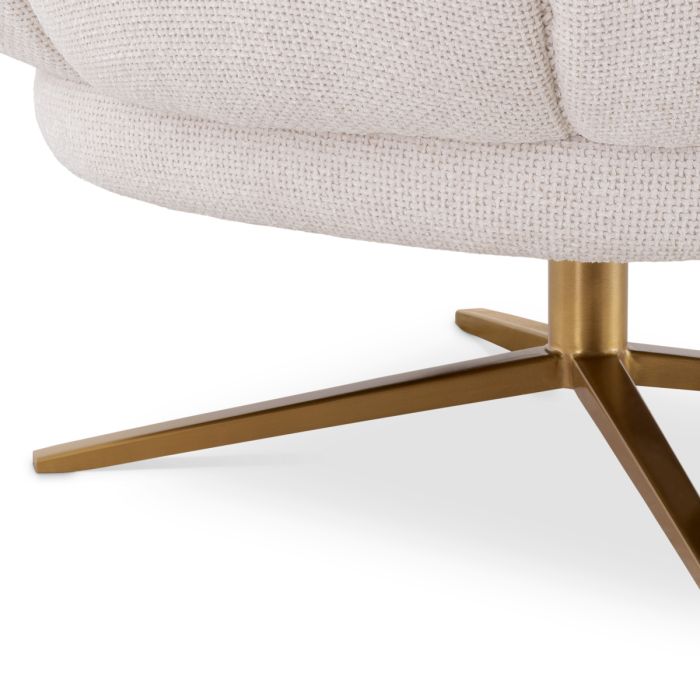 Fauteuil pivotant en tissu blanc cassé | Eichholtz Sunset