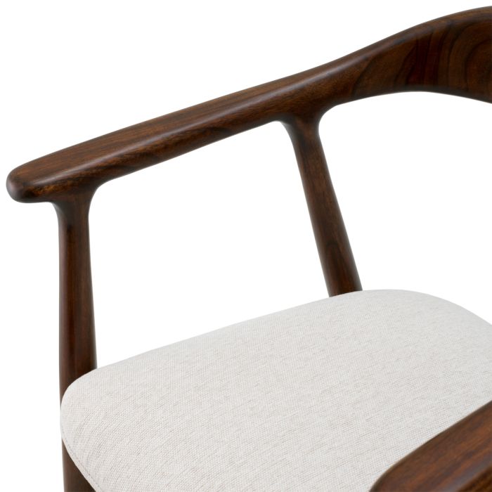 Chaise de salle à manger marron en tissu crème | Eichholtz Beale