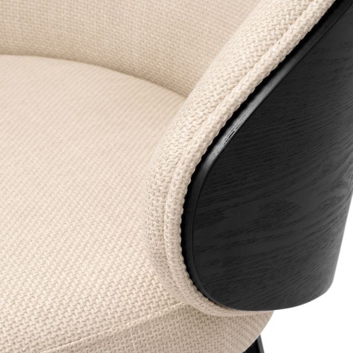 Chaise de comptoir en tissu sable | Eichholtz Camerota