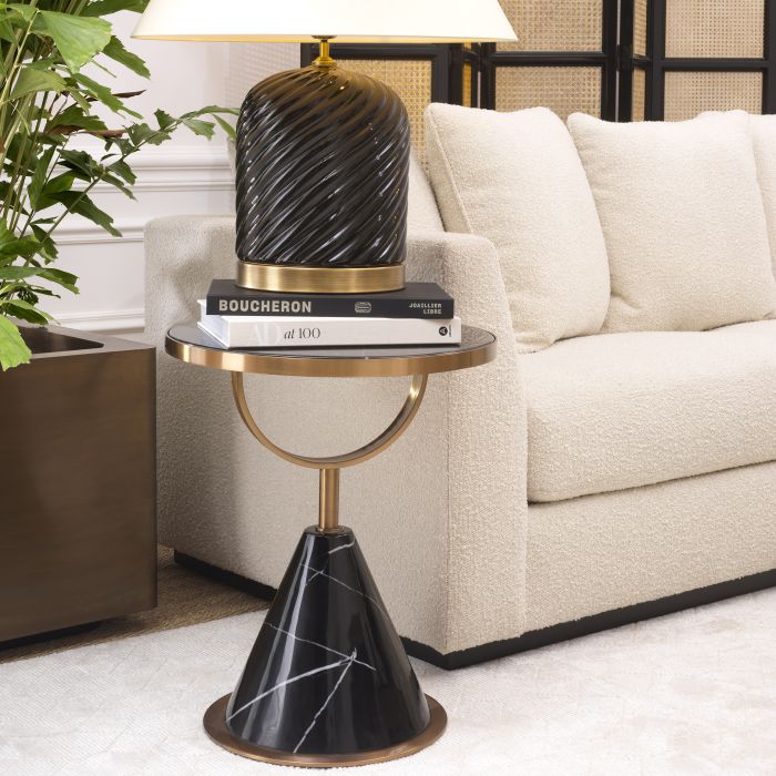 Table d'appoint cuivrée en résine noire | Eichholtz Park Lane