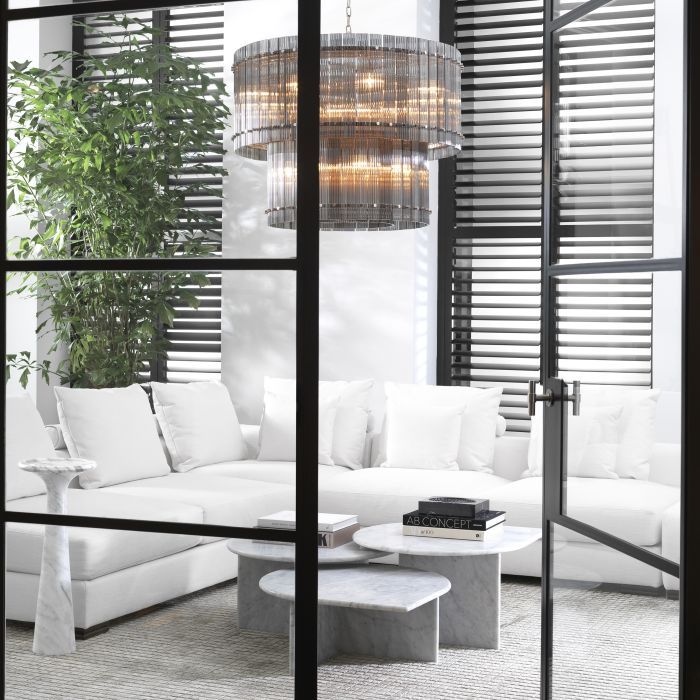 Table d'appoint en marbre blanc | Eichholtz Pompano High
