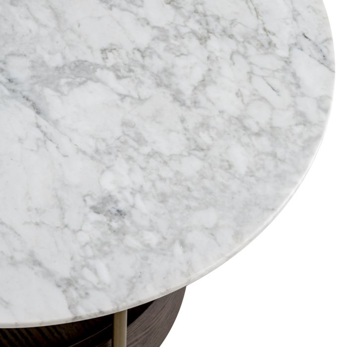Table d'appoint dorée en marbre blanc | Eichholtz Faye