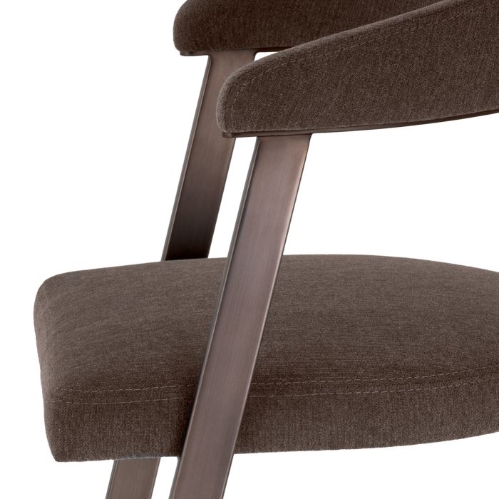 Chaise de salle à manger en tissu marron | Eichholtz Dexter