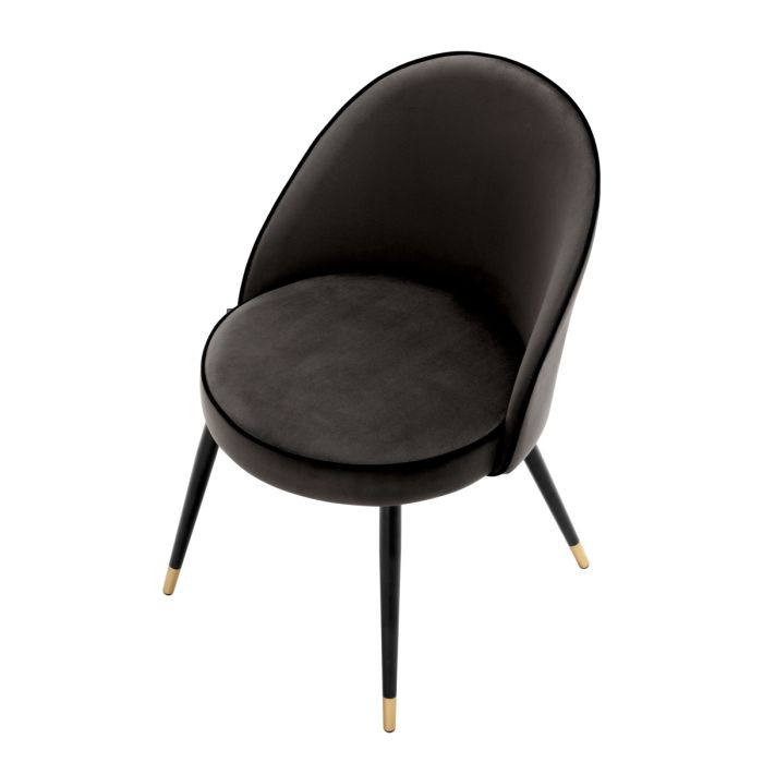 Chaise de salle à manger en velours gris foncé (lot de 2) | Eichholtz Cooper