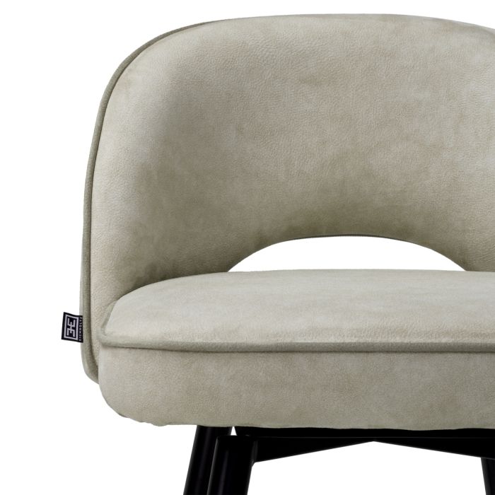Chaise de comptoir en cuir beige (lot de 2) | Eichholtz Cliff