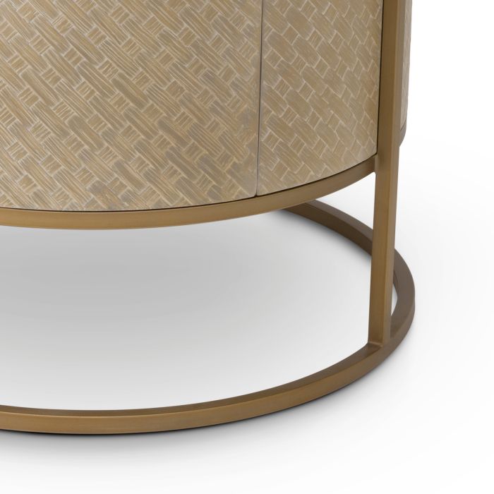 Table de chevet en chêne tressé beige | Eichholtz Napa Valley