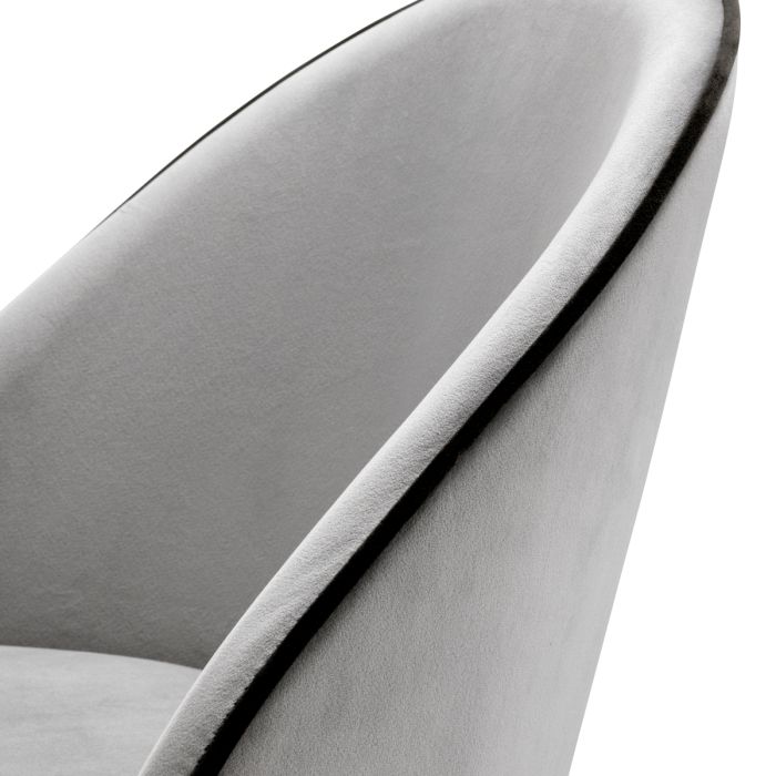 Chaise de salle à manger en velours gris clair (lot de 2) | Eichholtz Cooper